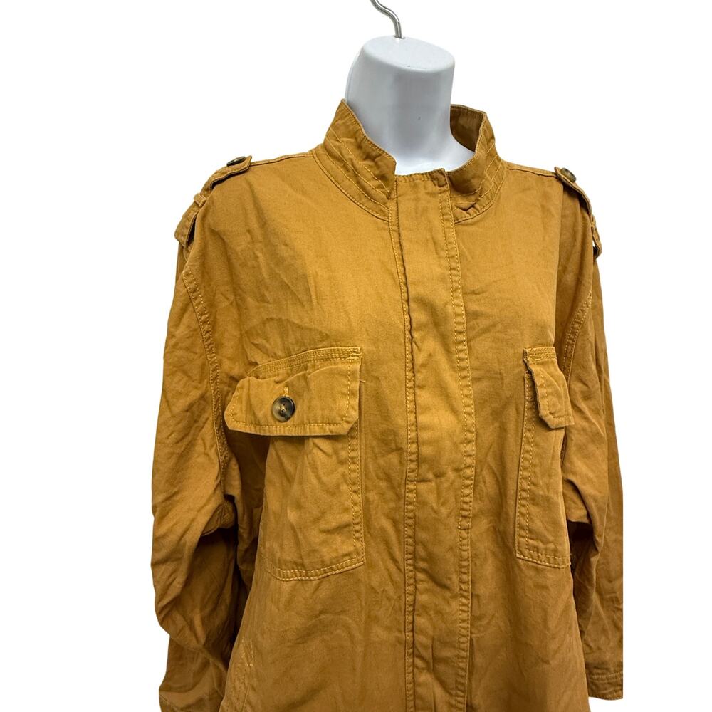 Maurices Mustard Yellow Cotton Full Zip Jacket Women's Plus SZ 4 28/30 moto - Picture 5 of 5
